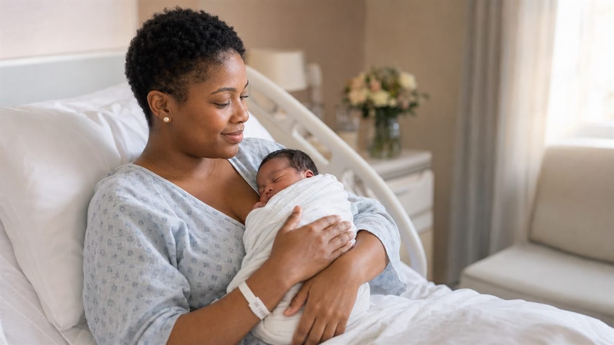 O destino é o mesmo: o seu bebê no colo Mãe com o recém-nascido: o destino é o mesmo em qualquer via de parto