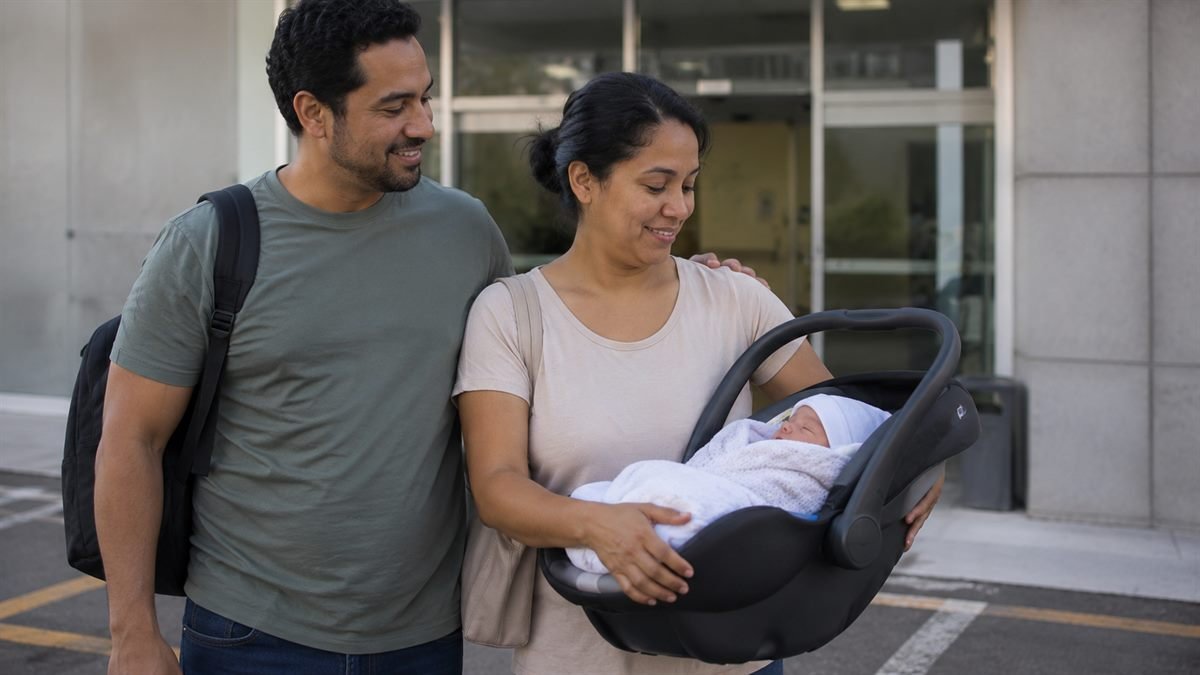Na alta hospitalar começa a contagem da licença Família saindo do hospital com o bebê na alta, quando a licença começa a contar