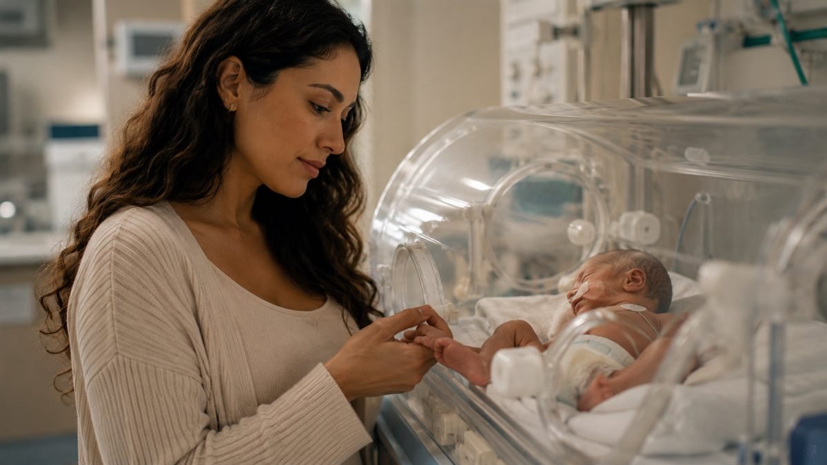 Mãe com bebê prematuro internado, situação em que a contagem da licença muda