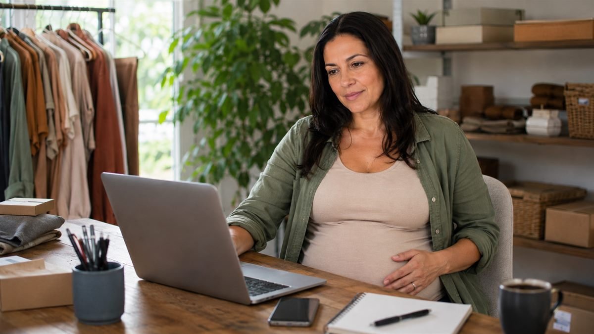 Direito garantido, negócio protegido Empreendedora grávida tranquila com o salário-maternidade garantido