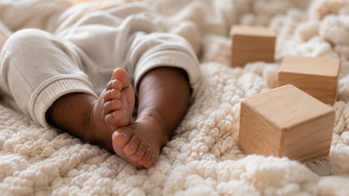 Nome do bebê montado em letrinhas de madeira