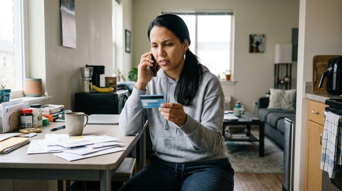 Mãe no telefone tentando autorização do plano de saúde para terapia ABA